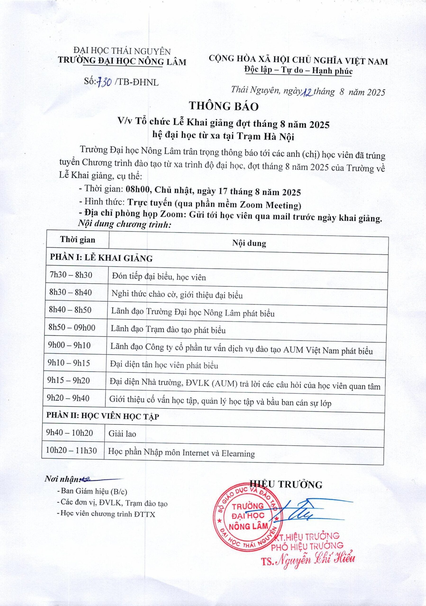 tb khai giang tram ha noi